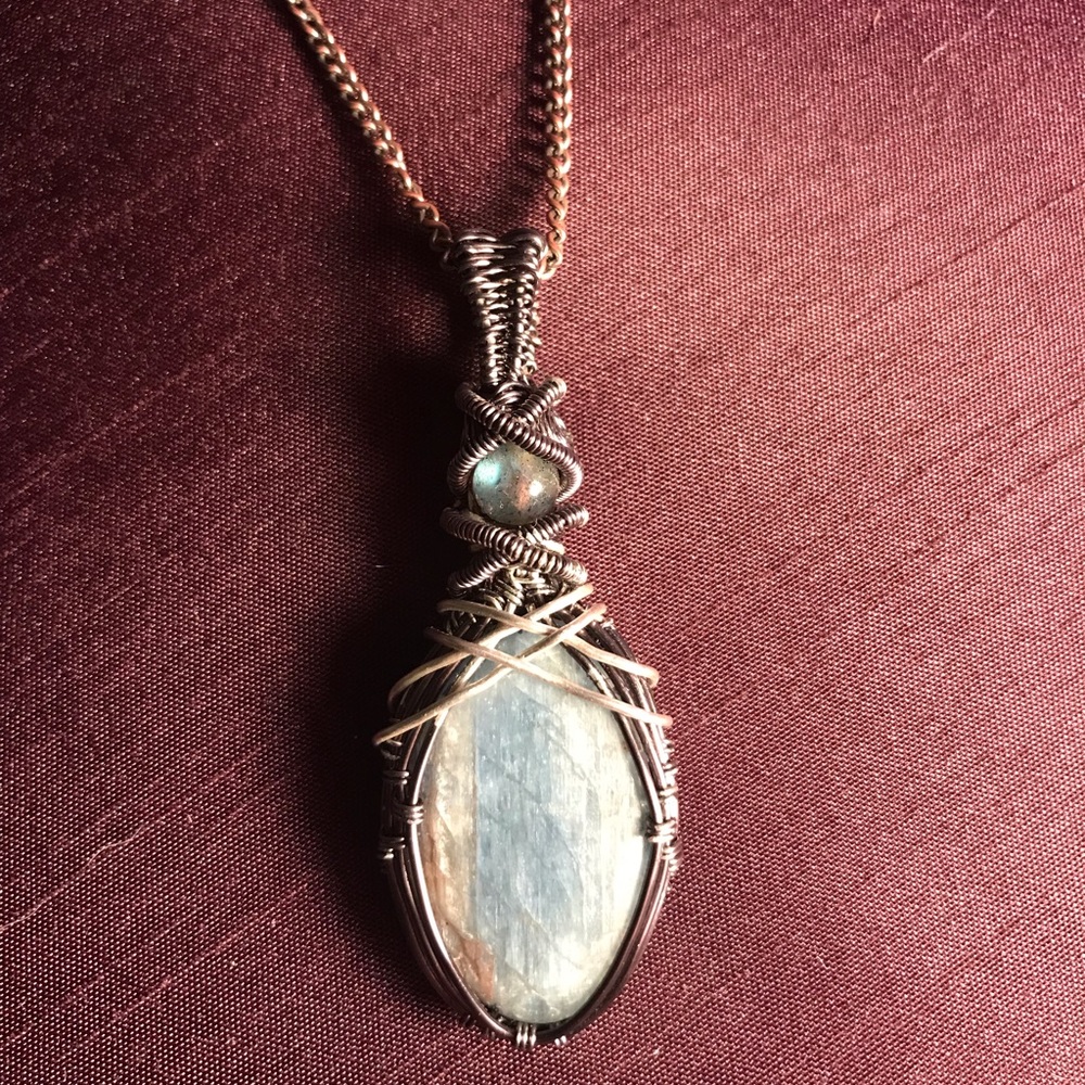 Wire wrapped necklace, handmade by me!